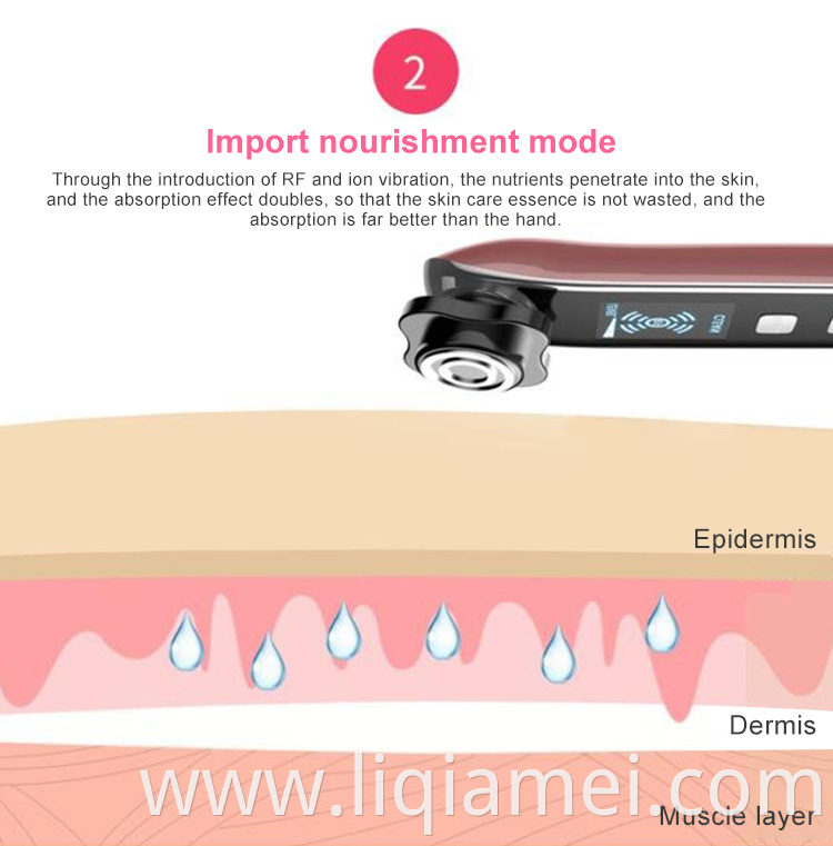 Portable vibration RF EMS electrical skin rejuvenation facial massage beauty machine